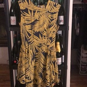 H&M yellow and navy blue dress